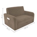 Ver imagem 3 de Sofá Cama Nobre 2 Lugares 140cm Cappuccino Veludo Baú Matrix