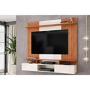 Ver imagem 1 de Painel Quarto P/ Tv até 65 Pol Ben C/ 2 Portas 160x153cm Off White/freijó - Dj Móveis