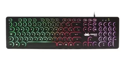 Teclado Gamer Knup Kp-2059 Qwerty Luz Rgb Cor Preto - 1
