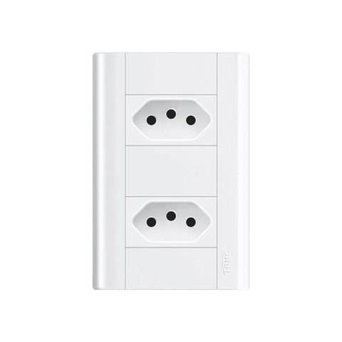 Tomada Dupla Fame Modulare 2p+t 10a com Placa 4x2