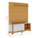 Ver imagem 2 de Home Theater Jurerê 1.5 para TV 65" 152cm MDP com Portas Giratórias Off White