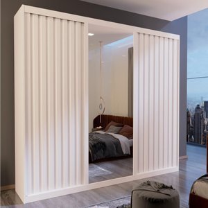 Guarda Roupa Casal Petra 3 Portas 4 Gavetas Bom Pastor Branco