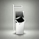 Ver imagem 1 de Lixeira Aço Inoxidável Polida com Suporte para Papel Higiênico de Parede 8 Litros