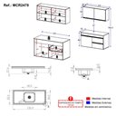 Ver imagem 4 de Armário Cozinha Modulada Compacta Suspensa com Pia 120cm Milano Multimóveis MCR2478 Grafite