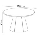 Ver imagem 3 de Kit Mesa de Centro para Sala e Mesa Lateral Redonda Ferrara D03 Off White Freijó - Lyam Decor