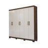 Roupeiro Panan Milena 6 Portas 2 Gavetas e Pés (cacau/off White) - 1