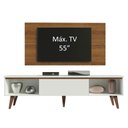 Ver imagem 4 de Rack Madesa Reims e Painel para TV até 55 Polegadas 2 Portas e 1 Gaveta Branco/Rustic Cor:Branco/Rus