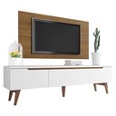 Ver imagem 2 de Rack Madesa Reims e Painel para TV até 55 Polegadas 2 Portas e 1 Gaveta Branco/Rustic Cor:Branco/Rus