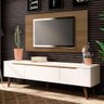 Rack Madesa Reims e Painel para TV até 55 Polegadas 2 Portas e 1 Gaveta Branco/Rustic Cor:Branco/Rus - 1