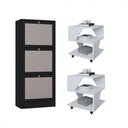 Ver imagem 2 de Kit Sapateira Spin Tropical 3 Portas e 2 Mesas de Cabeceira/centro Poquema