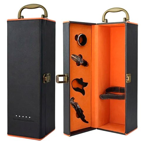 Maleta Porta Vinho Transporte Case para Uma Garrafa Vitino Iconic One Cor Preto
