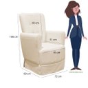 Ver imagem 6 de Poltrona de Amamentação Balanço Lis com Puff Veludo Bege - Lg Decor Baby