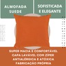 Almofada Decorativa Suede Veludo Terracota Para Sofá Retrátil Cama Poltrona 50x50 Tom Terroso - 3