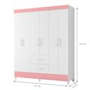 Ver imagem 3 de Guarda Roupa 6 Portas Cancun Branco Rosa