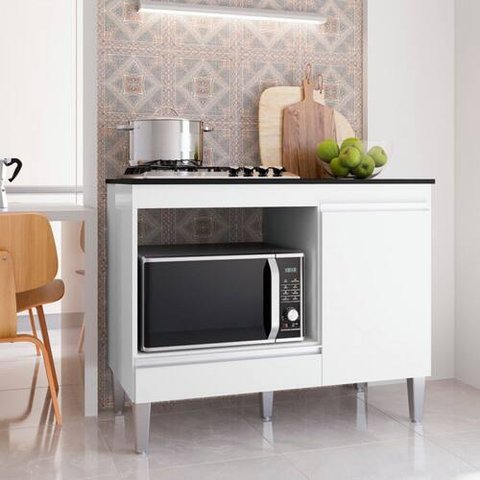 Balcão de Cozinha para Cooktop e Forno Carla 5 Bocas - Moveis Leartam