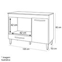 Ver imagem 4 de Balcão de Cozinha para Cooktop e Forno Carla 5 Bocas - Moveis Leartam