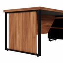 Ver mais imagens de Escrivaninha Mesa Escritório Diretor em L com Caixa de Tomadas e Armário Lateral 3 Gavetas 200cm Cor