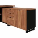 Ver imagem 4 de Escrivaninha Mesa Escritório Diretor em L com Caixa de Tomadas e Armário Lateral 3 Gavetas 200cm Cor