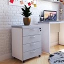 Ver imagem 1 de Escrivaninha Mesa Escritório 100% MDF 80CMX42CM com Caixa de Tomada 80cm Branca e Cinza Cristal