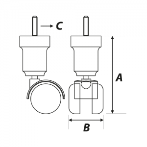 Kit 01 - 4x2 de Pés Fixos e Rodízios para Cama Box Colchão Solteiro Cor Preta - 8