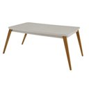 Ver imagem 4 de Sala Jantar Mesa Havana Tampo C/ Vidro Curvo 180cm+6 Cadeiras Havana Naturale/off White - Linho