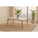 Ver imagem 5 de Sala Jantar Mesa Havana Tampo C/ Vidro Curvo 180cm+6 Cadeiras Havana Naturale/off White - Linho