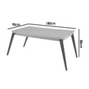 Ver imagem 2 de Sala Jantar Mesa Havana Tampo C/ Vidro Curvo 180cm+6 Cadeiras Havana Naturale/off White - Linho