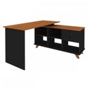 Ver mais imagens de Mesa Escrivaninha em L Retrô 2 Gavetas 5 Nichos Gold - Artany Móveis