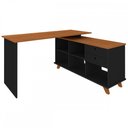 Ver imagem 3 de Mesa Escrivaninha em L Retrô 2 Gavetas 5 Nichos Gold - Artany Móveis