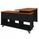 Ver imagem 3 de Mesa Escrivaninha em L Retrô 2 Gavetas 5 Nichos Gold - Artany Móveis