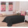 Colcha Cobre Leito Solteiro Menina Dupla Face 4 Peças Preto - 1