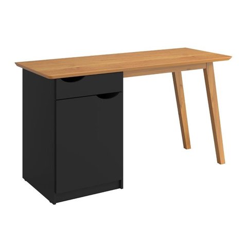 Mesa / Escrivaninha Pr Estilo Retrô Moderno Cor Preto / Cinamomo Pt