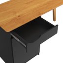 Ver imagem 4 de Mesa / Escrivaninha Pr Estilo Retrô Moderno Cor Preto / Cinamomo Pt
