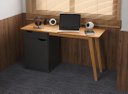 Ver imagem 2 de Mesa / Escrivaninha Pr Estilo Retrô Moderno Cor Preto / Cinamomo Pt