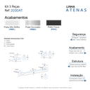 Ver mais imagens de Kit Acessório para Banheiro Alto Brilho 3 Peças Grego Metal 2030at