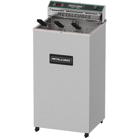 Fritadeira Elétrica Pedestal Zona Fria de Óleo Foe-18 8000 Watts Metalcubas 220v