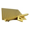 Ver mais imagens de Ducha Chuveiro Inox 20x20 Dourado Braço Quadrado Suporte Slim Parede Banheiro Area Externa Piscina