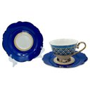 Ver imagem 4 de Jogo de Xícaras em Porcelana Branco com Azul para Chá e Café 12 Peças