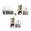 Ver imagem 1 de KIT - 2 Faqueiros Inox 30 Peças Ipanema Preto + 1 Conjunto Facas 9pç - Tramontina