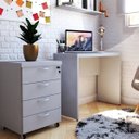 Ver imagem 1 de Escrivaninha Mesa Escritório 100% MDF 100CMX42CM 100cm Cinza Cristal