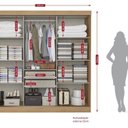 Ver imagem 3 de Guarda-Roupa 3 Portas de Correr Reversível com Espelho 200x55x200cm Vision Marrom Capuccino/Cacau/Off White