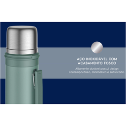 Garrafa Térmica Inox 24h Quente 12h Gelado Electrolux 1 Litro Verde - 6