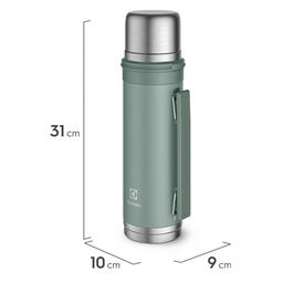 Garrafa Térmica Inox 24h Quente 12h Gelado Electrolux 1 Litro Verde - 2