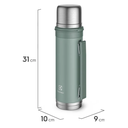 Ver imagem 2 de Garrafa Térmica Inox 24h Quente 12h Gelado Electrolux 1 Litro Verde