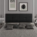 Ver imagem 1 de Cabeceira Painel Cama Box Casal 1,40 México Estofada Suspensa Dobrável - Preto Suede