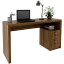 Ver imagem 1 de Mesa para Escritório Escrivaninha 2 Gavetas Nogal