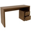 Ver imagem 2 de Mesa para Escritório Escrivaninha 2 Gavetas Nogal