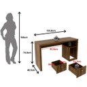 Ver imagem 4 de Mesa para Escritório Escrivaninha 2 Gavetas Nogal