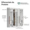 Ver imagem 5 de Guarda-roupa Casal 6 Portas Batentes com Espelho Venus Madesa