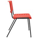 Ver imagem 5 de Kit 06 Cadeiras Empilhável Fixa Escritório Multiuso Base Preta Kimi P03 Vermelho - Lyam Decor